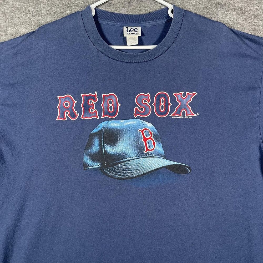 Vintage Boston Red Sox Shirt Mens 2XL Blue MLB Baseball Lee Sport Graphic 2003